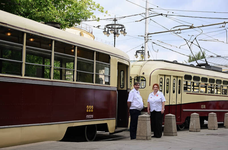 Парад ретро-трамваев в Москве