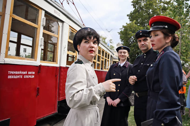 Парад ретро-трамваев в Москве