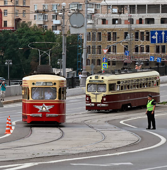 Парад ретро-трамваев в Москве
